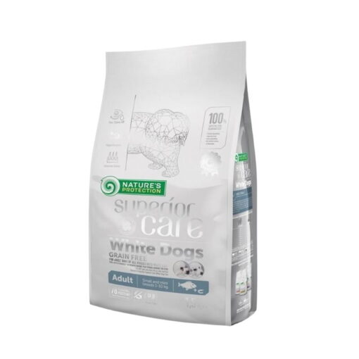 Nature′s Protection White Coat Tahılsız Small Mini Balıklı Köpek Maması 1,5 Kg Paket
