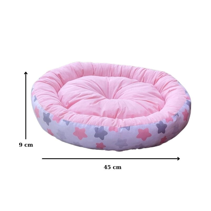 TarzPet Yıldız Desenli Simit Yatak Pembe 9x45 cm