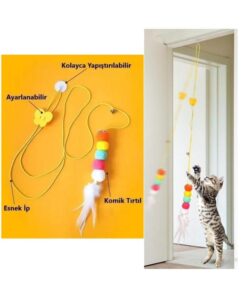 Elastik Yapışkanlı Kedi Oyun Oltası