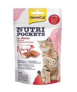 Gimcat Nutripockets Anti-Hairball Kedi Ödülü Biftek Malt 60 Gr