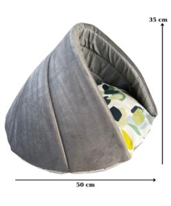 İstiridye Kedi ve Küçük Irk Köpek Evi Gri 50x30 cm