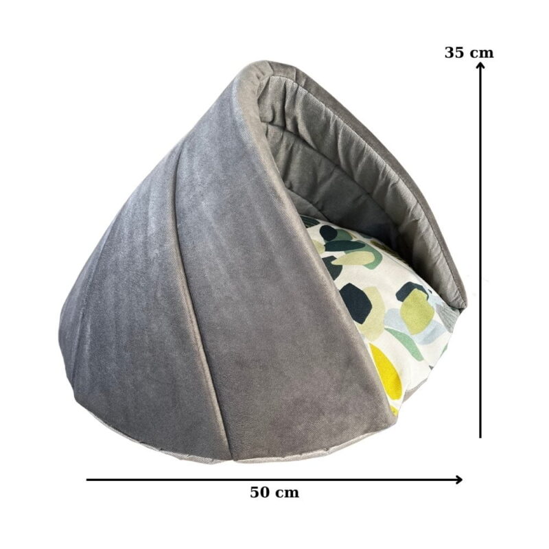 İstiridye Kedi ve Küçük Irk Köpek Evi Gri 50x30 cm