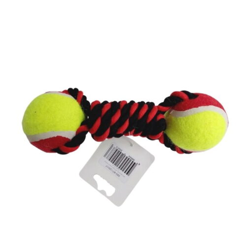 Çift Toplu Sargı Kırmızı Siyah Köpek Oyuncağı 22cm