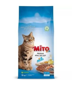 Mito Mix Renkli Taneli Tavuklu ve Balıklı Yetişkin Kedi Maması 15Kg Paket