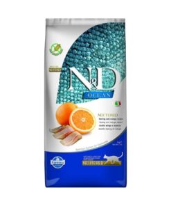 N&D Ocean Tahılsız Ringa Balığı Kısır Yetişkin Kedi Maması 5Kg Paket