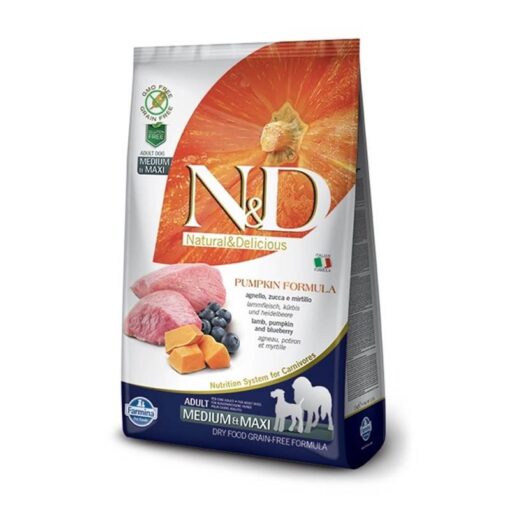 N&D Pumpkin Tahılsız Kuzu Etli Medium Maxi Köpek Maması 2,5kg Paket