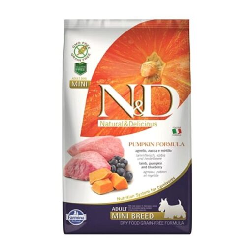 N&D Tahılsız Pumpkin Kuzu Etli Mini Küçük Irk Yetişkin Köpek Maması 7Kg Paket