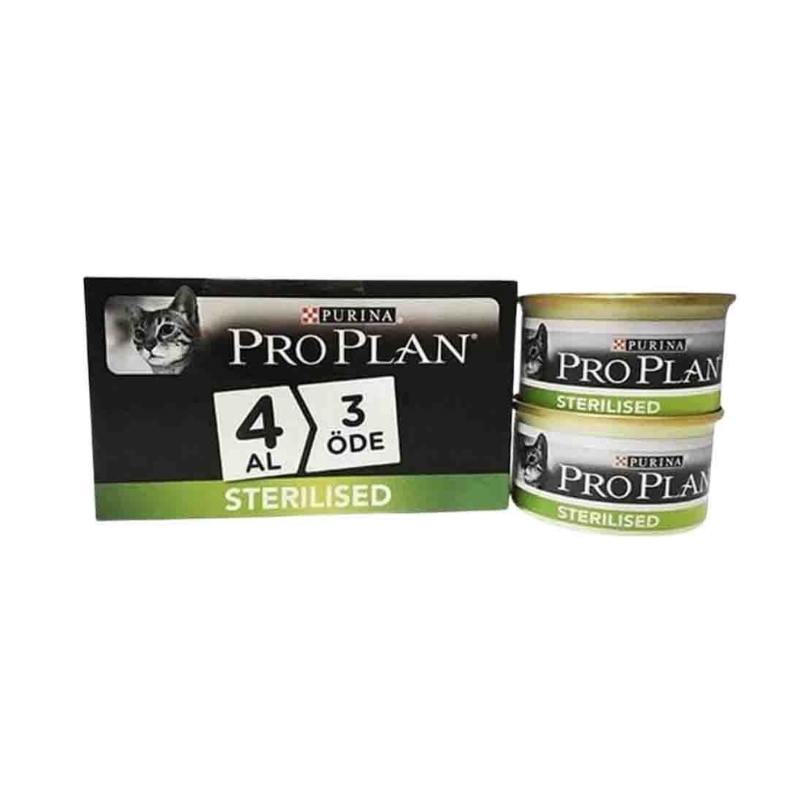 Pro Plan Somon ve Ton Balıklı Kısır Kedi Yaş Mama 85gr 4 Al 3 Öde
