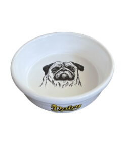Pug Desenli Köpek Mama ve Su Kabı 14,5*5cm
