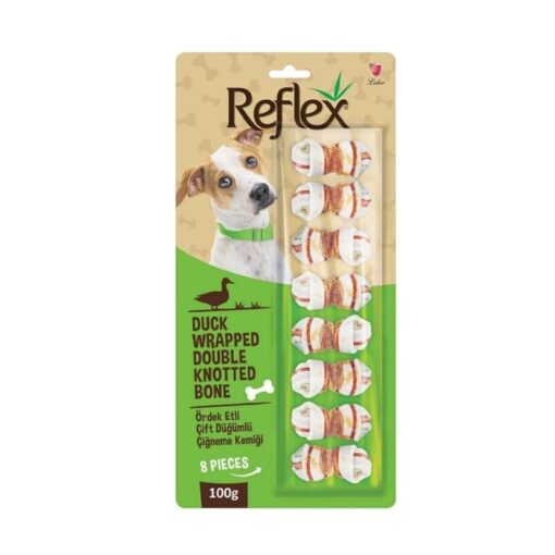 Reflex Ördek Etli Çift Düğümlü Çiğneme Kemiği 100gr 8li