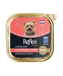 Reflex Plus Pate Karidesli ve Somonlu Mini ve Küçük Irk Yetişkin Köpek Konservesi 85gr