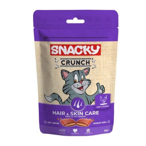 Snacky Crunch Tavuklu Tüy Sağlığı İçin Kedi Ödülü Hair Skin 60gr