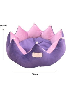 TarzPet Taç Kedi Köpek Yatağı Mor Pembe 50x22 cm