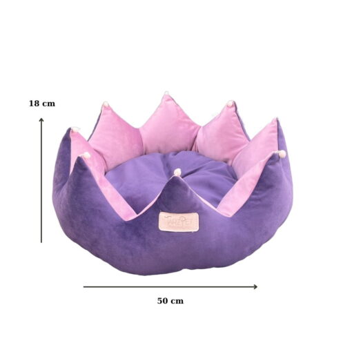 TarzPet Taç Kedi Köpek Yatağı Mor Pembe 50x22 cm