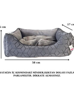 TarzPet Baklava Desenli Klasik Lüx Yatak S Boy 58x46x17 cm