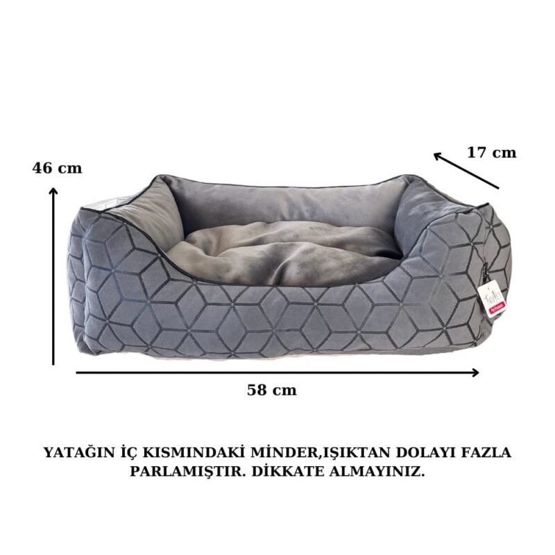 TarzPet Baklava Desenli Klasik Lüx Yatak S Boy 58x46x17 cm