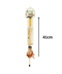 Tüylü Ahşap Kedi Oltası 41cm ZM-4412