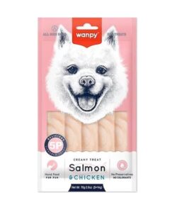 Wanpy Somon ve Tavuklu Krema Köpek Ödülü 5x14gr