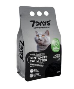 7Days Süper Topaklanan Koku Emici Karbonlu Gri Taneli Bentonit Kedi Kumu 10Lt