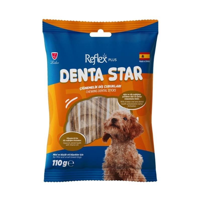 Reflex Dentastar Diş Çubukları Mini ve Küçük Irk Yetişkin Köpek Ödül Maması 110gr