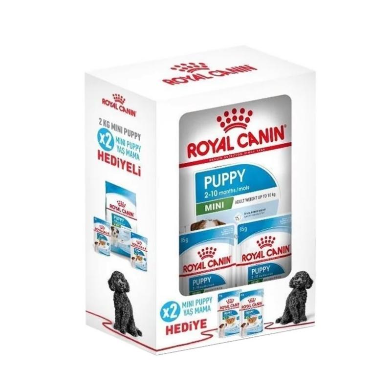 Royal Canin Bundle Mini Puppy Yavru Köpek Maması 2Kg+2 Adet Mini Starter Yaş Mama Hediyeli