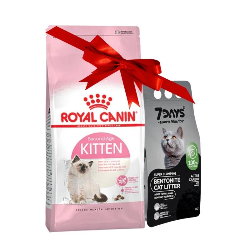 Royal Canin Kitten Yavru Kedi Maması 10Kg Paket+7Days Karbonlu 10lt Kedi Kumu Hediye