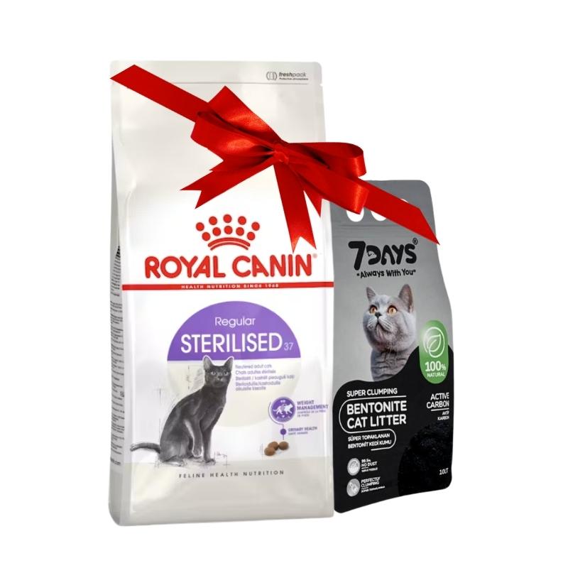 Royal Canin Sterilised Kısır Kedi Maması 15Kg Paket + 7Days Karbonlu 10lt Kedi Kumu Hediye