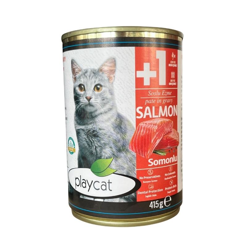 Playcat Somonlu Pate Kıyılmış Kedi Yaş Maması 415gr