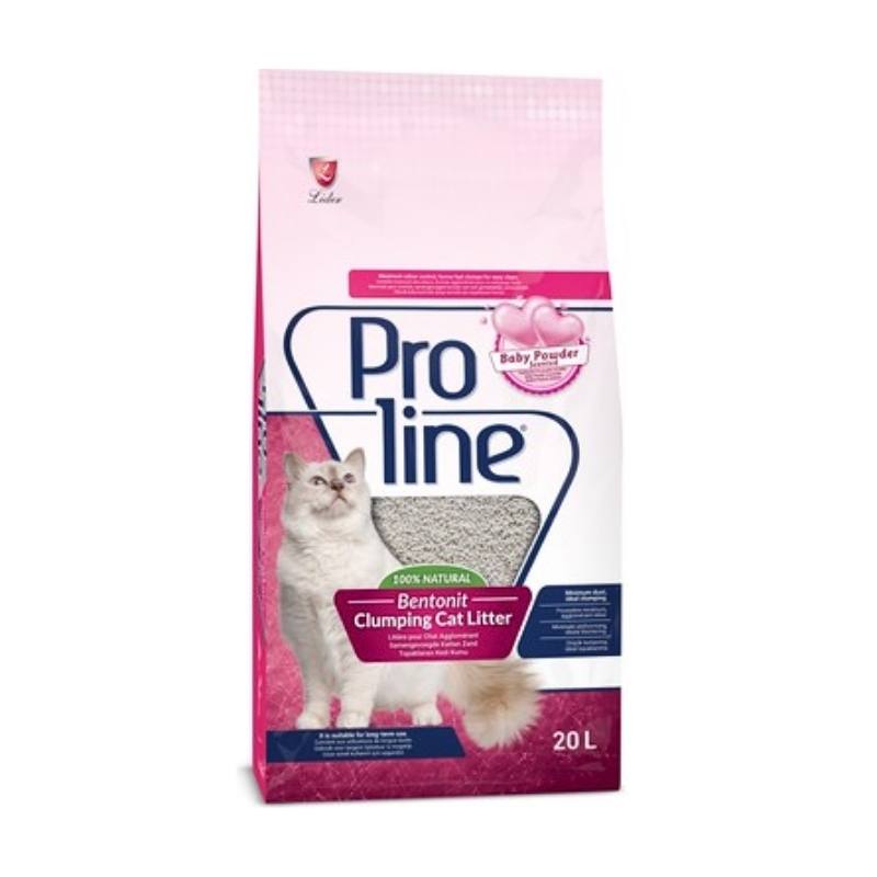 Proline Topaklanan Pudra Kokulu İnce Taneli Kedi Kumu 20Lt