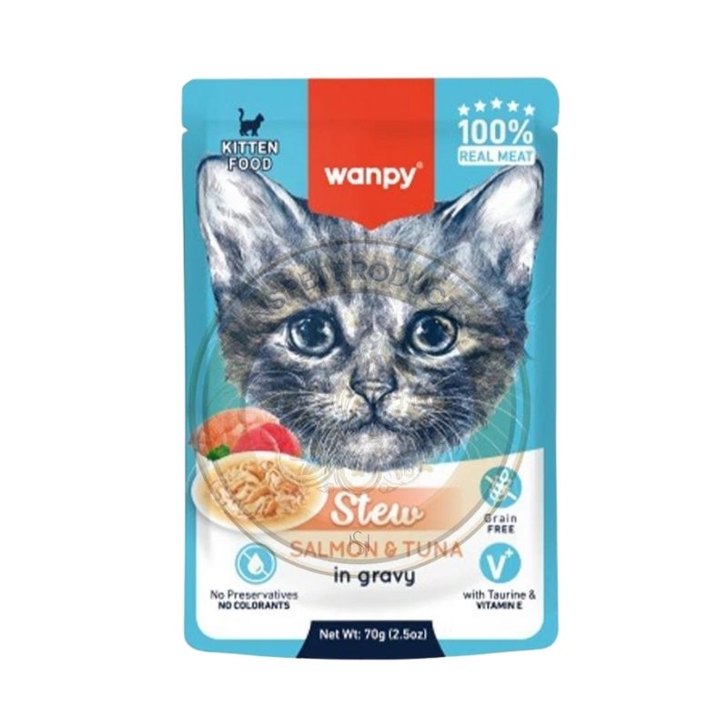 ​Wanpy Pouch Somon ve Ton Balıklı Yaş Kedi Maması 70gr