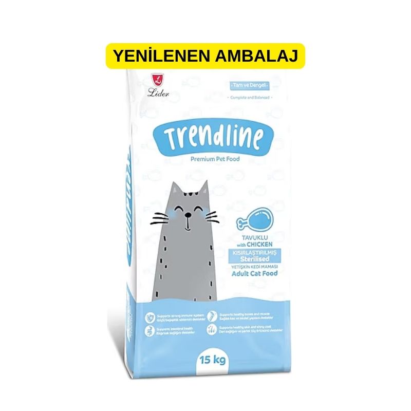 Trendline Kısırlaştırılmış Tavuklu Kedi Maması 15 Kg Paket
