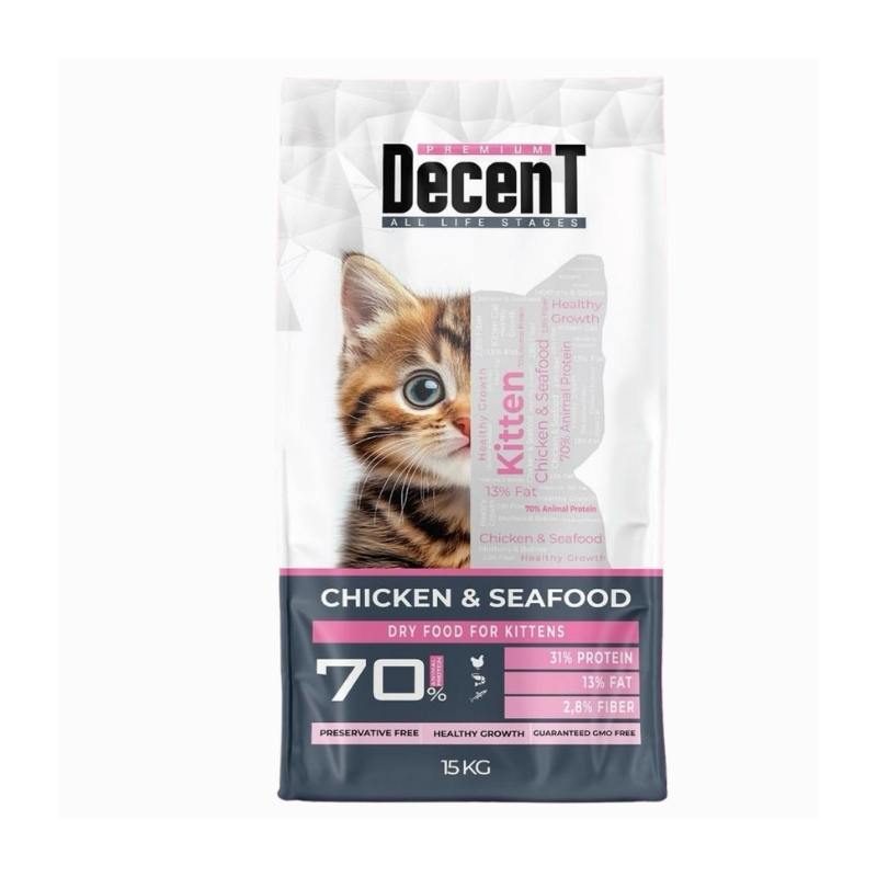Decent Tavuklu ve Balıklı Yavru Kedi Maması Açık 1Kg
