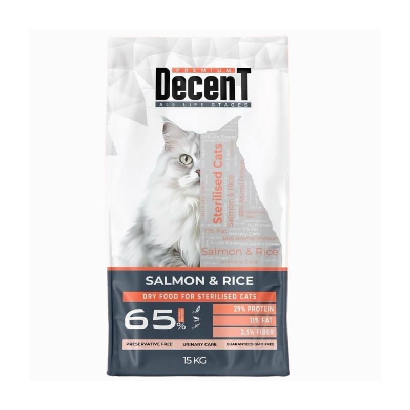 Decent Somonlu Kısır Kedi Maması Açık 1Kg