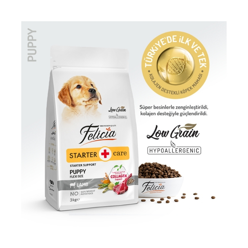 Felicia Puppy Hipoalerjik Kuzu Etli Yavru Köpek Maması 3Kg Paket
