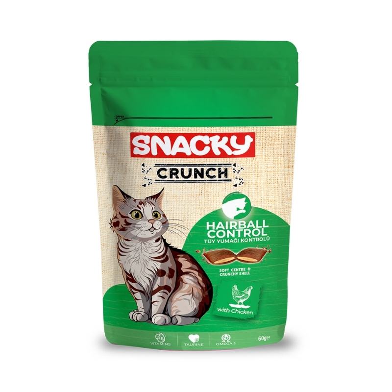 Snacky Crunch Tavuklu Kedi Ödülü Hairball Control 60gr